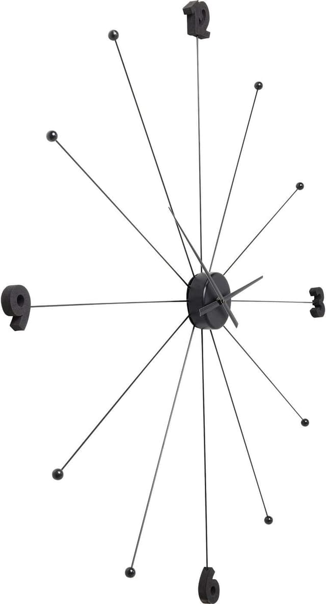 Detalle de Horloge murale Kare Design Like Umbrella noire en acier (diamètre 100 cm) – style moderne minimaliste
