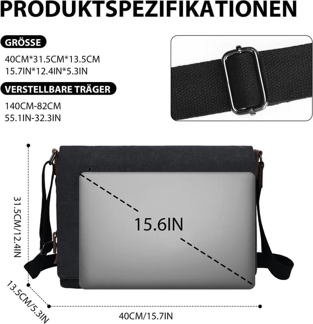 Thumbnail 3 de Leathario Umhängetasche 15,6 Zoll