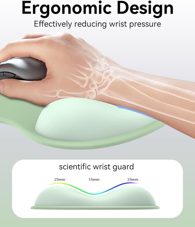 Detalle de Giecy Gel Wrist Rest Mouse Pad for Laptop & Office Use (Green)