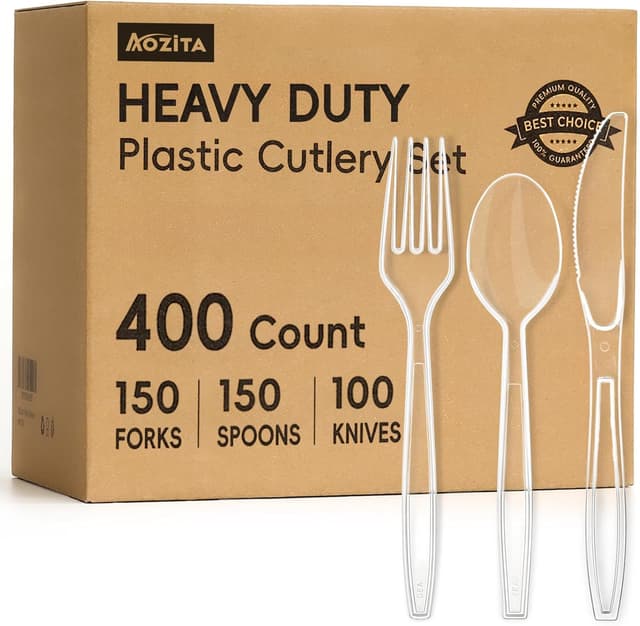 Detalle de 400 Count Heavy Duty Plastic Silverware 🍴