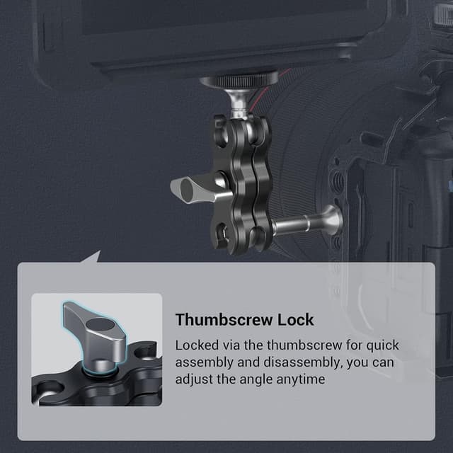 Detalle de SmallRig Mini Magic Arm 3238 à double rotule universelle (3238) pour moniteur, micro et LED