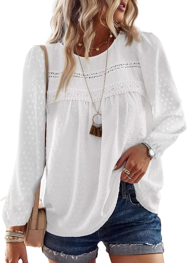 Detalle de TUUHAW Langarmshirt Damen Boho Top