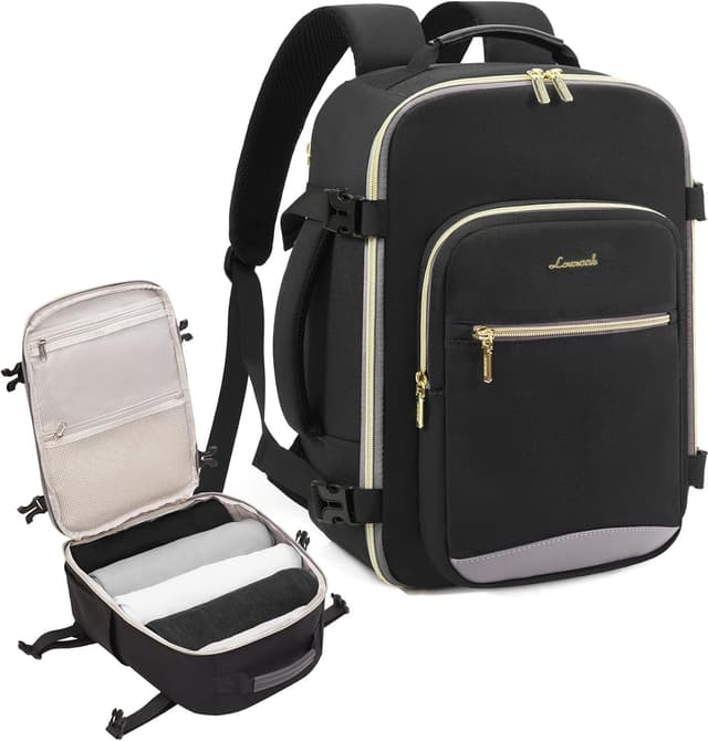 Detalle de LOVEVOOK Ryanair Handgepäck 40x30x20 Rucksack als Cabin Bag (Laptopfach bis 13,3 Zoll) – Eurowings/Wizz & mehr