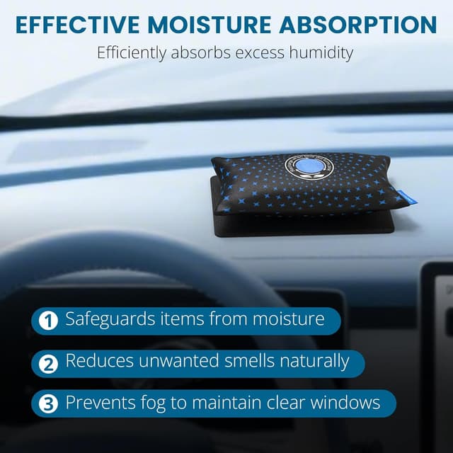Detalle de Gizmolet déshumidificateur pour voiture avec gel de silice et hygromètre digital (2 × 500 g)