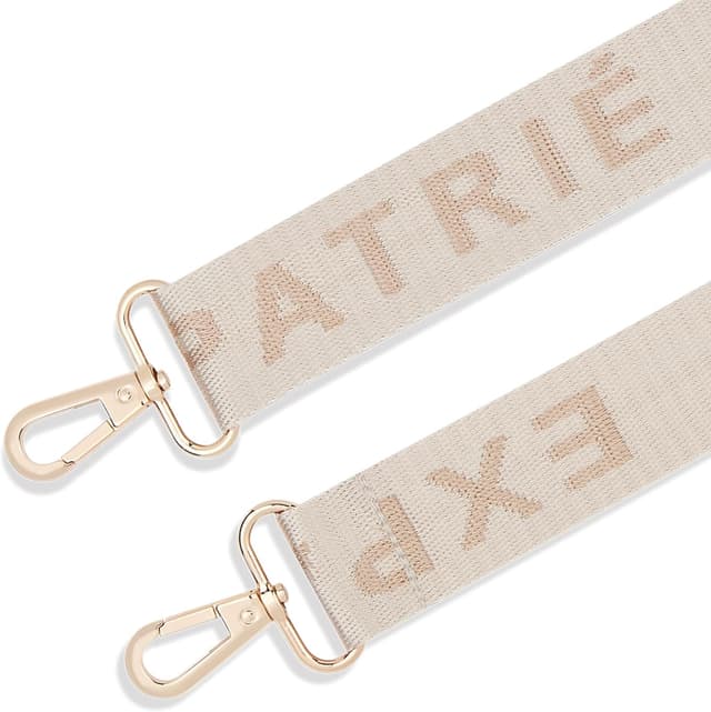 Detalle de Expatrié bandoulière Jeanne logo beige – sangle interchangeable amovible et réglable pour sac