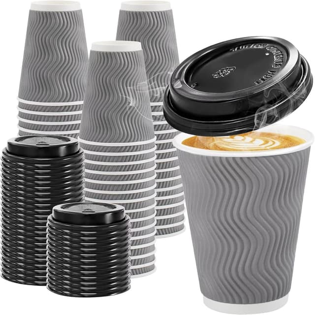 Detalle de Clawsoff 12 oz Coffee Cups, 100 Pack