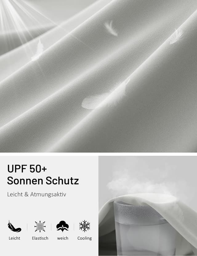 Detalle de TACVASEN Herren UPF 50+ UV-Schutz Langarmshirt (Rashguard) für Outdoor