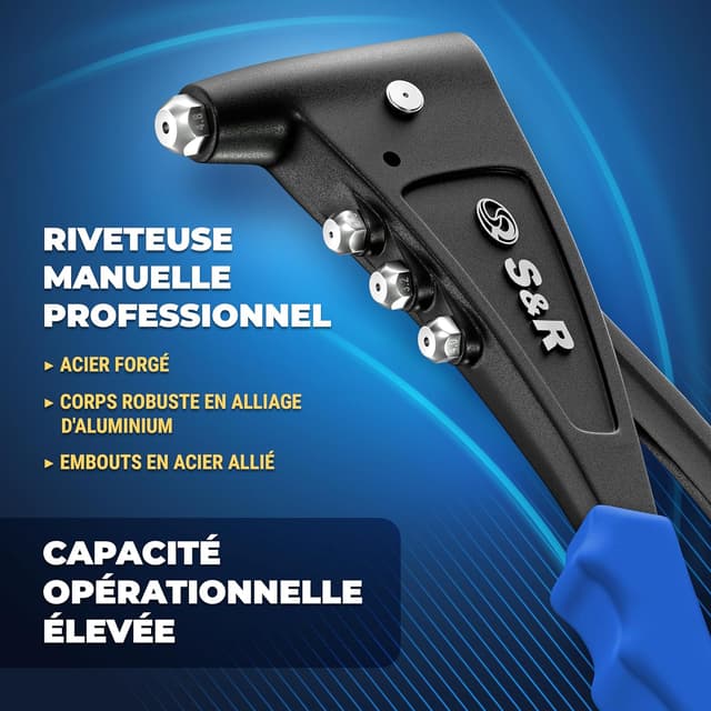 Detalle 2 de S&R Pince à riveter 60 rivets 254 mm