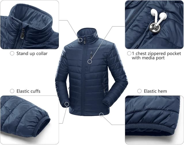 Detalle de 33,000ft Herren Steppjacke leichte Übergangsjacke in Daunenjacken-Optik