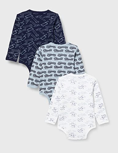 Detalle de Care Bodies Unisex Bebés, 3 Pzas Manga Larga, Azul 💙
