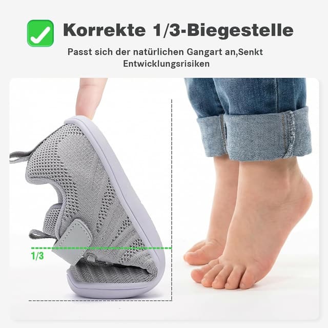 Detalle 2 de IceUnicorn Kinder-Hausschuhe als Barfußschuhe – minimalistische Hallenschuhe mit Zero-Drop