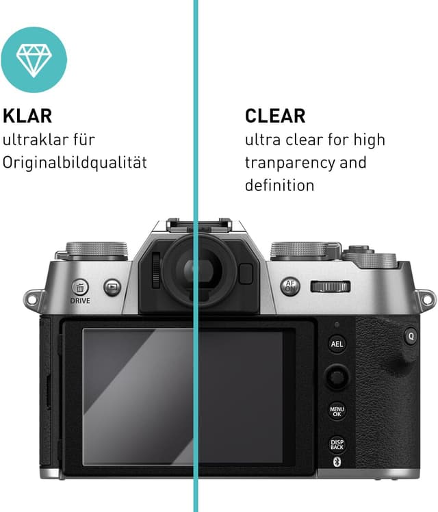 Detalle 2 de smartect Schutzglas 3er-Set für Fujifilm X-T50 – HD Displayschutz, 0,3 mm, 9H, stoßfest & blasenfrei