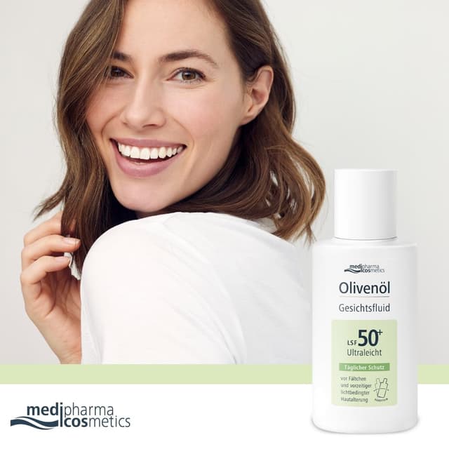 Detalle 2 de medipharma cosmetics Olivenöl Gesichtsfluid LSF50+