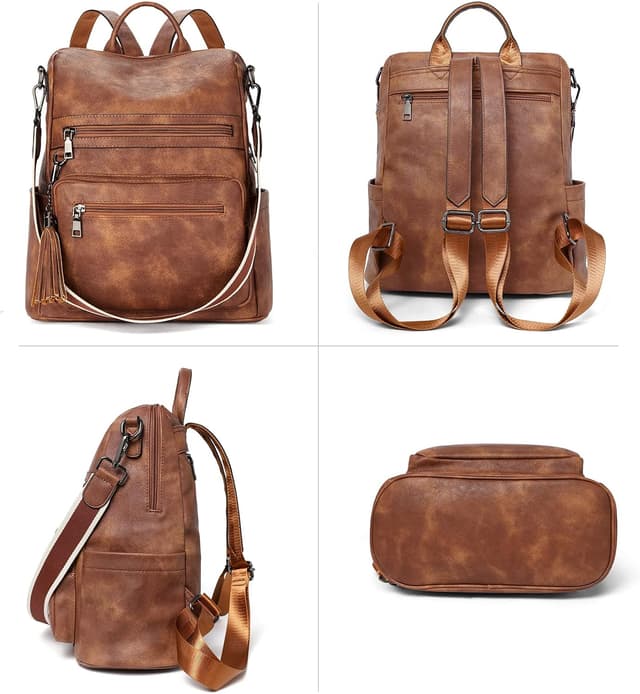 Detalle de Telena Sac à dos élégant en cuir synthétique femme – sac à dos 2 en 1