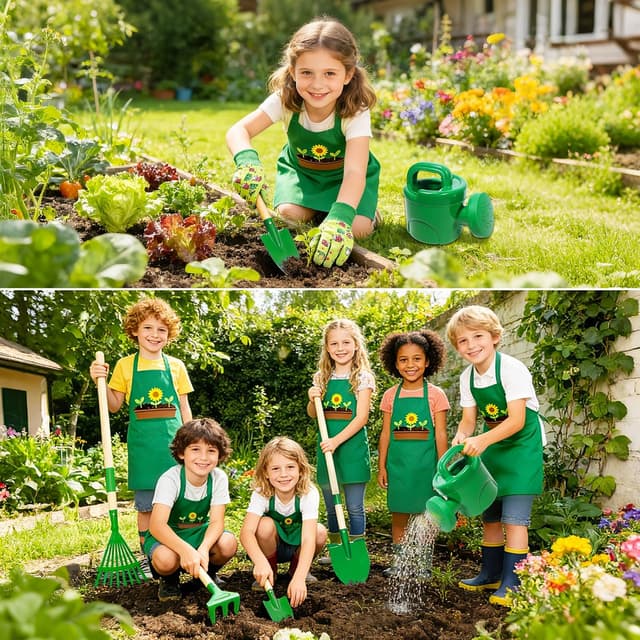 Detalle de Kinder Gartenwerkzeug-Set 10-teilig aus Metall