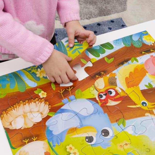 Detalle 2 de Baroni Toys Puzzle per Bambini “Uccellini” da 24 pezzi (3+) in cartone, 44x31 cm