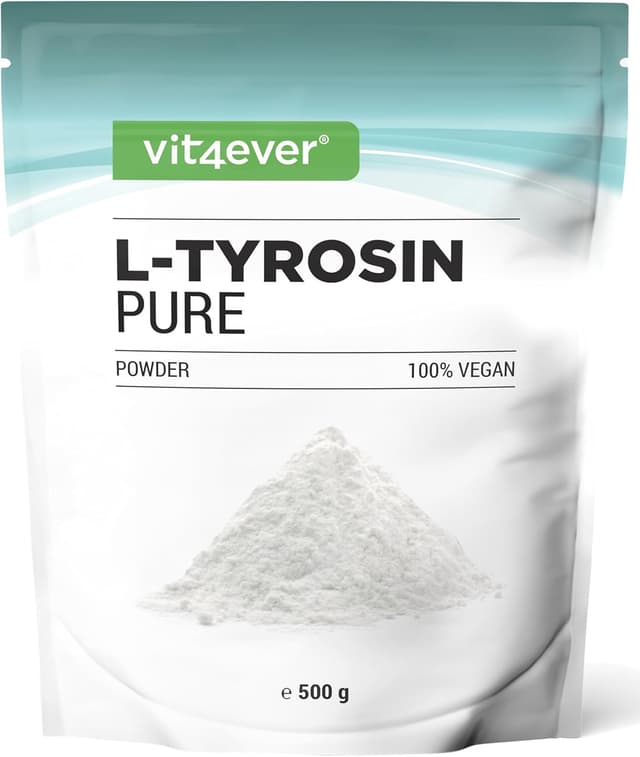 Detalle de vit4ever L-Tyrosin Pulver 500 g – 333 Portionen, vegan, ohne Zusatzstoffe