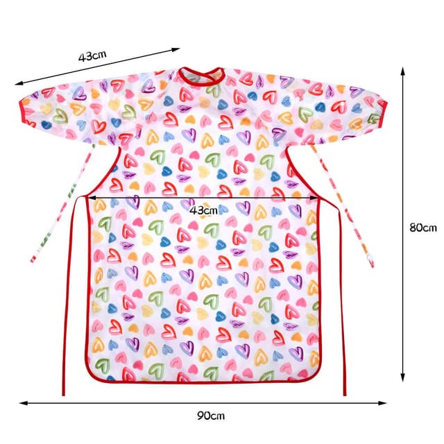 Detalle 2 de Vicloon Lätzchen mit Ärmeln für den Hochstuhl – wasserdichtes Baby-Ärmellätzchen mit Herz-Motiv