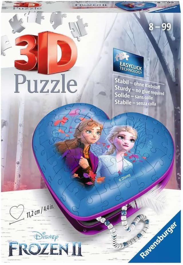 Detalle de Herzschatulle Frozen 2 – Puzzle 3D lumineux en forme de cœur (54 pièces)