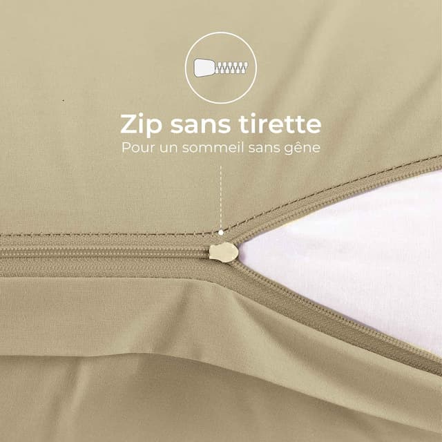 Thumbnail 6 de Dreamzie Taie Oreiller 40x60 en coton renforcé (set de 2) beige – certifié Oeko-Tex