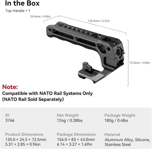 Thumbnail 2 de SMALLRIG 3766 Poignée NATO 124 g