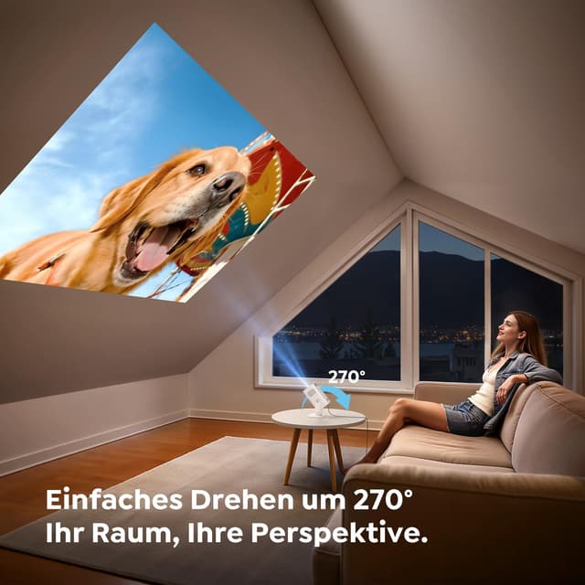 Detalle 2 de Mini Beamer 4K 1080P Smartprojektor mit Android 13 ⬛📽