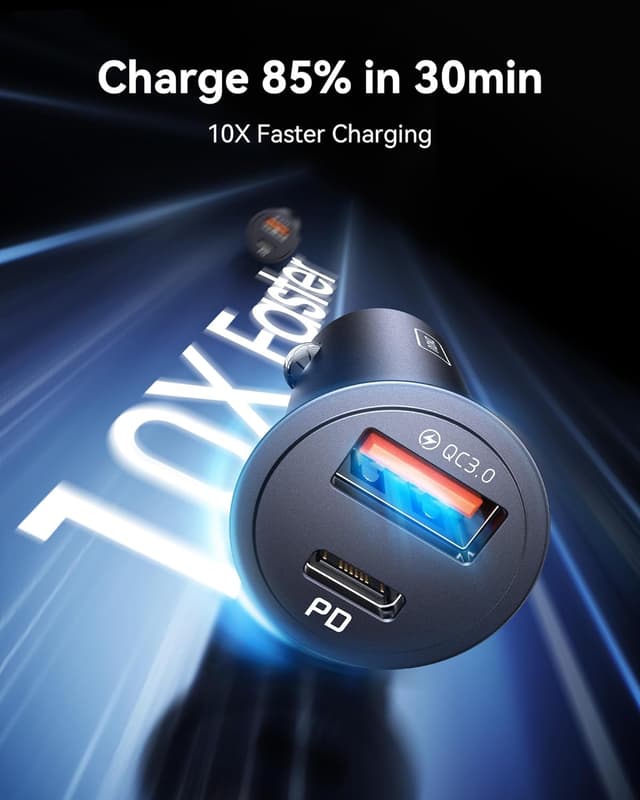 Detalle de INIU Car Charger 60W USB‑C PD3.0 fast charge