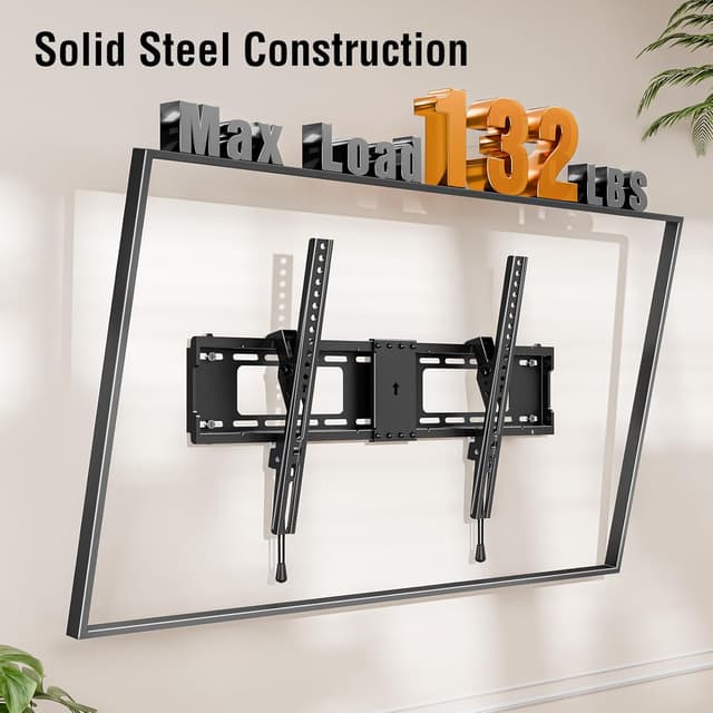 Detalle de ELIVED Tilting TV Wall Mount (YD1038) for 37"–85" TVs up to 132 lbs, Low Profile Tilt Mount, Max VESA 600×400mm