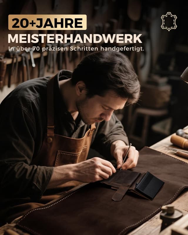 Detalle 2 de LORZOR Kartenetui mit XXL Münzfach (für 10+ Münzen), magnetischer Verschluss und RFID-Schutz – Slim Wallet aus Vollrindleder