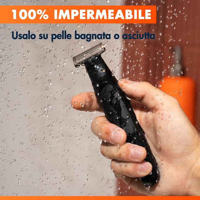 Detalle 2 de Gillette Fusion One rasoio elettrico uomo per barba e corpo con 3 pettini (1,2,5 mm) e autonomia 45 min