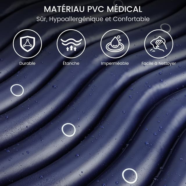 Detalle 2 de Matelas anti-escarres à pression alternée Kekoy 190 x 90 cm (pompe silencieuse, micro-évets, imperméable)