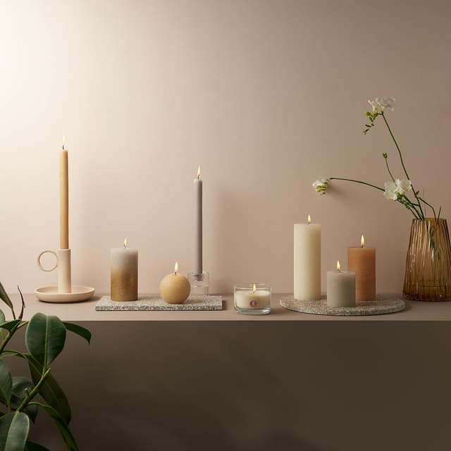 Detalle 2 de Bolsius Rustik Stumpenkerzen 19×7 cm, 4er-Pack 🕯