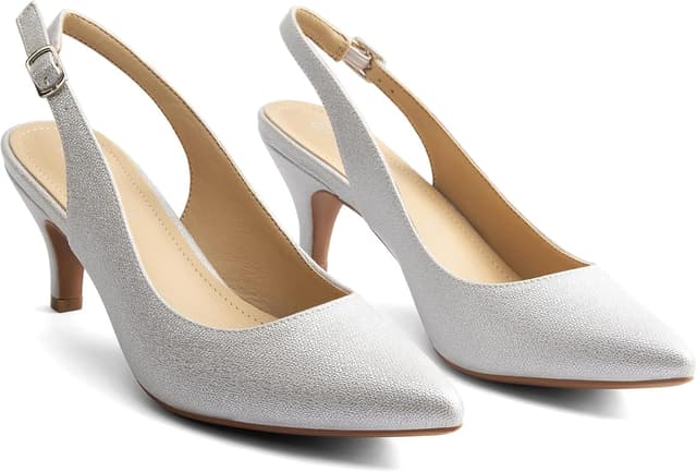 Detalle de Greatonu slingback da donna con tacco medio (circa 6,3 cm) e punta