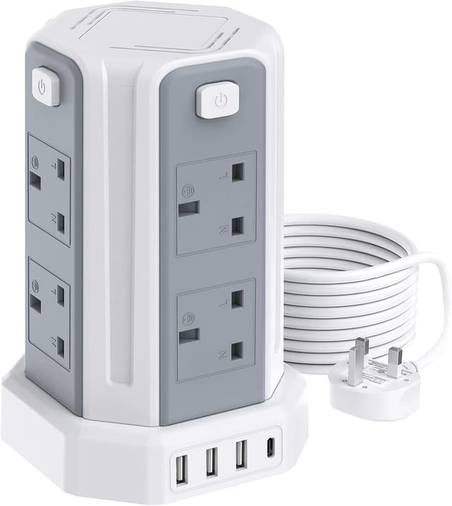 Detalle de Tower Extension Lead 3250W 13A with 8 AC & 4 USB ports ๐