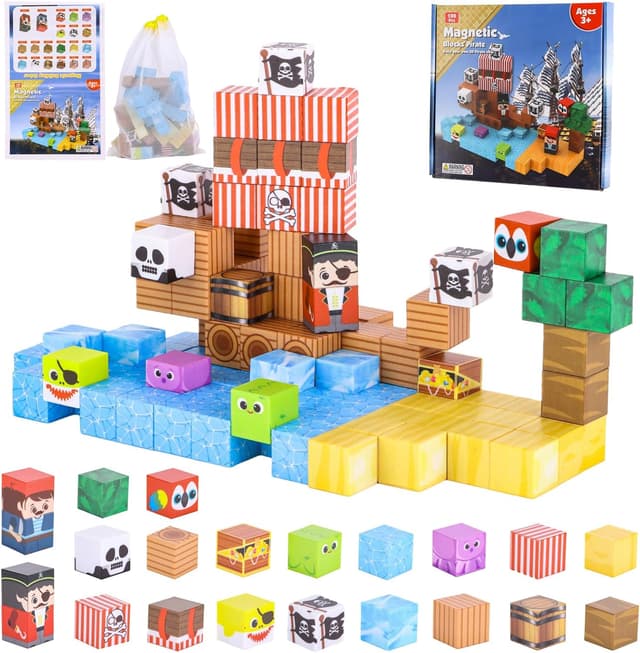 Detalle de Pirate ship magnetic blocks for STEM, Age 3-10