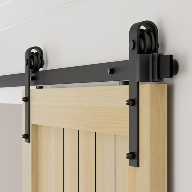 Detalle 2 de TSMST 200cm Schiebetürsystem Komplett-Set Schwarz