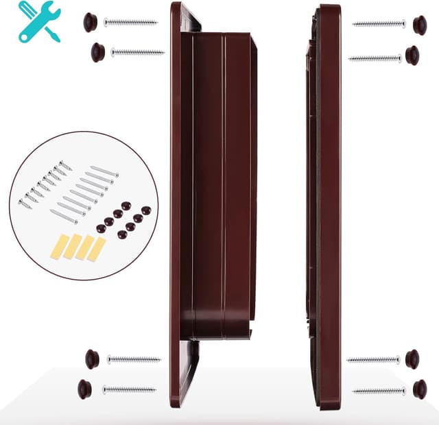 Detalle de Porta per gatti e cani con schermo Porta scorrevole controllabile M-19×22×5,5 cm, marrone