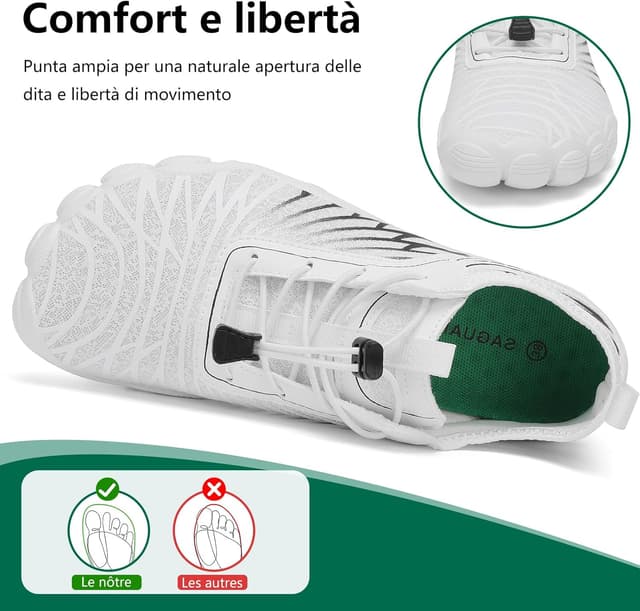 Detalle de SAGUARO Scarpe Barefoot minimaliste da donna pieghevoli e ad asciugatura rapida (35-43 EU)