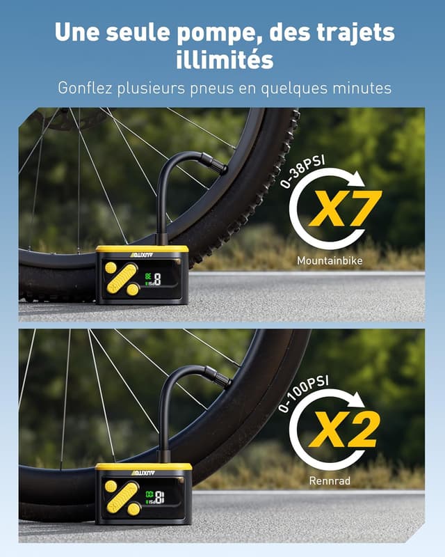 Thumbnail 2 de AUXITO Mini Pompe à vélo 120 PSI