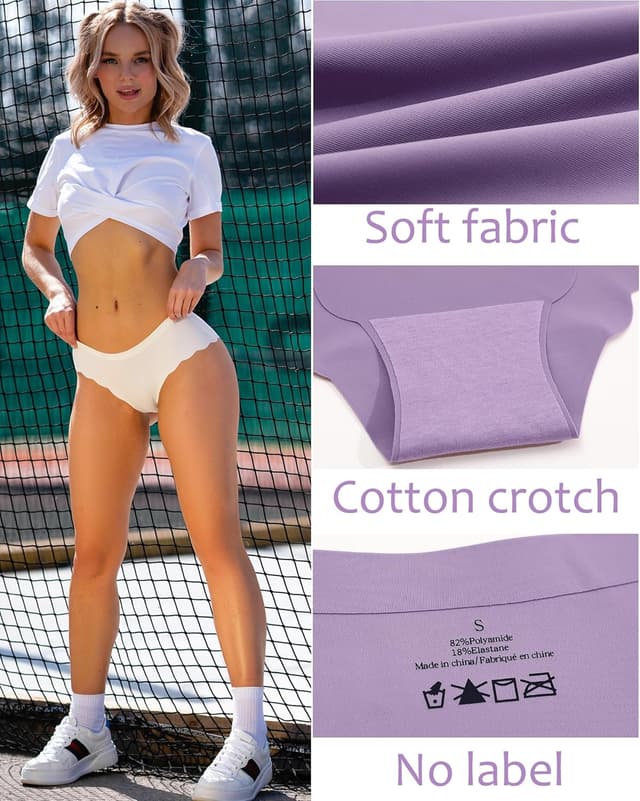 Thumbnail 4 de 6 Pack Seamless Underwear Low Rise Bikini Panties