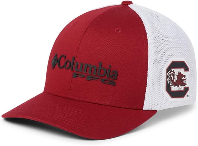 Detalle de Columbia South Carolina Fighting Gamecocks Men’s PFG Mesh Ball Cap (Small/Medium) – Beet