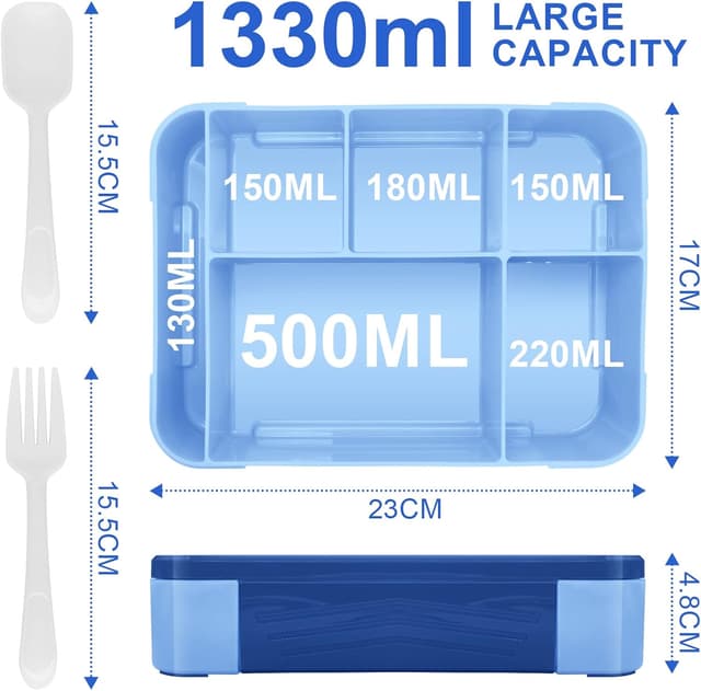 Detalle de IJIAMY Brotdose mit Fächern Bento-Box für Kinder 🍱