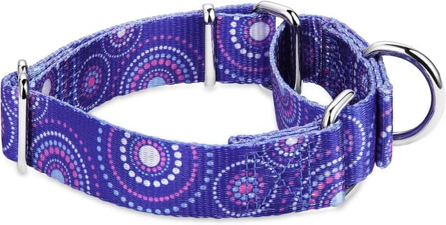 Detalle de Dazzber Martingale Dog Collar (Soft Adjustable) – Heavy-Duty D-ring, Choke-style control for Medium dogs
