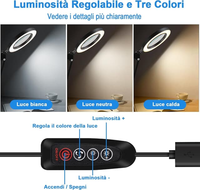 Detalle de 10X Lupe mit Licht und Ständer