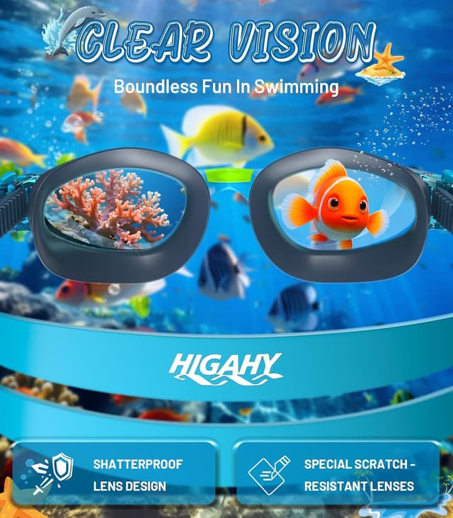 Thumbnail 2 de HIGAHY Kids Swimming Goggles 6-14 years