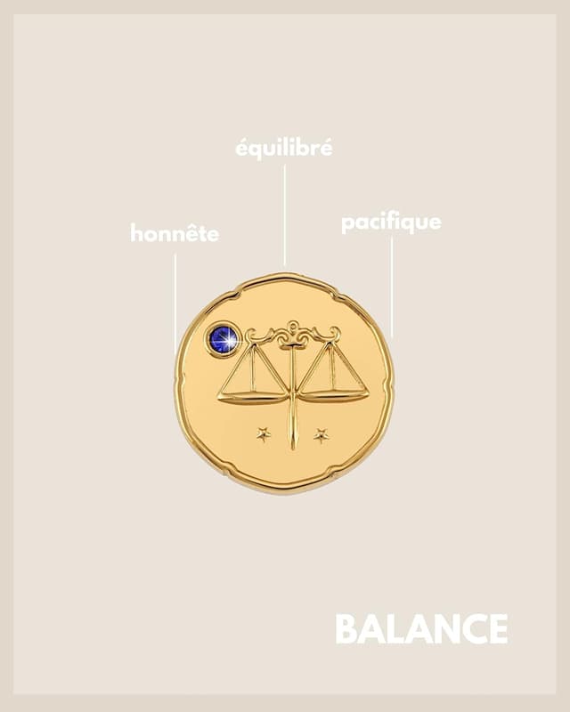 Detalle 2 de GD GOOD.designs EST. 2015 Collier en or avec pierre de naissance et pendentif zodiaque pour femme