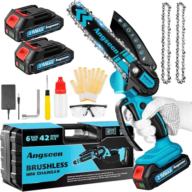 Thumbnail 5 de Brushless Mini Chainsaw Cordless 6-inch 2.0Ah batteries 🪚