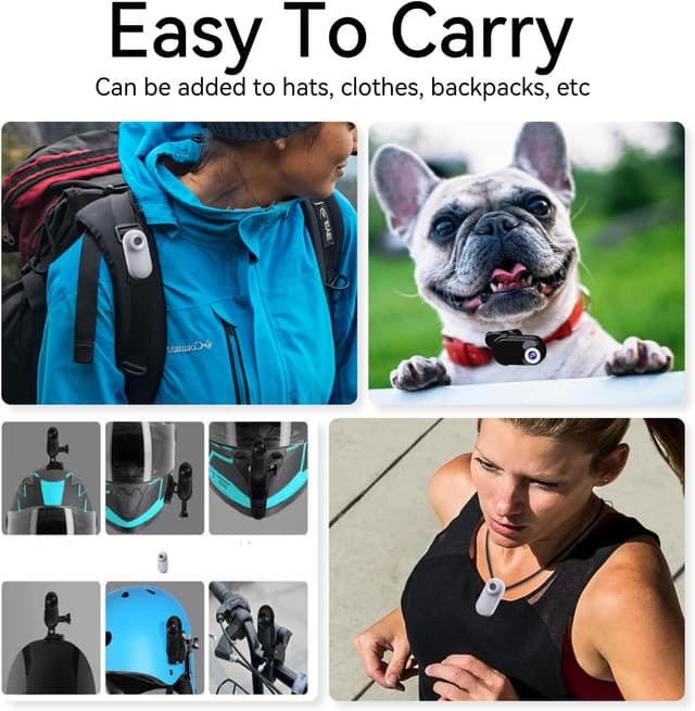 Detalle de Xilecam Mini Action Cam 1080P inkl. 32-GB-Speicherkarte – Helmkamera & Bodycam-POV in Schwarz