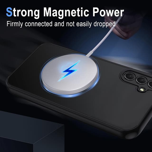 Detalle 2 de Coque XTCASE pour Samsung Galaxy S25 5G magnétique compatible MagSafe, dos translucide mat noir