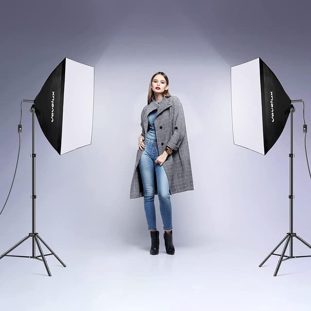 Thumbnail 6 de LED Softbox Lighting Kit (3000K–6600K, 1–100% dimmable) — 2× 45W 50×70cm studio lights with remote